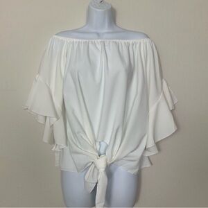 New Elegant Off-Shoulder White Blouse